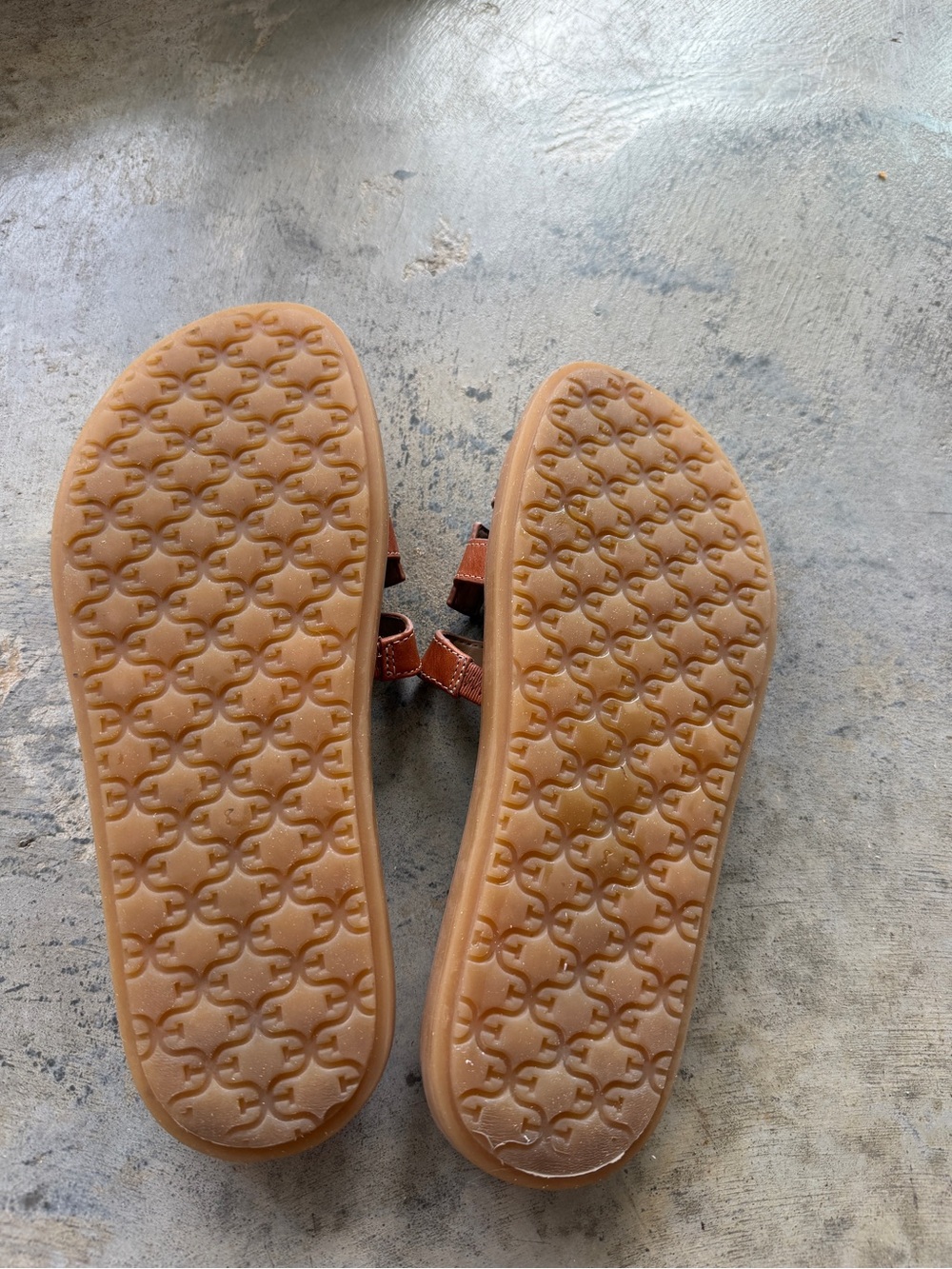 Sam Edelman Cognac Cutout Leather Slide Sandals - Picture 5 of 6